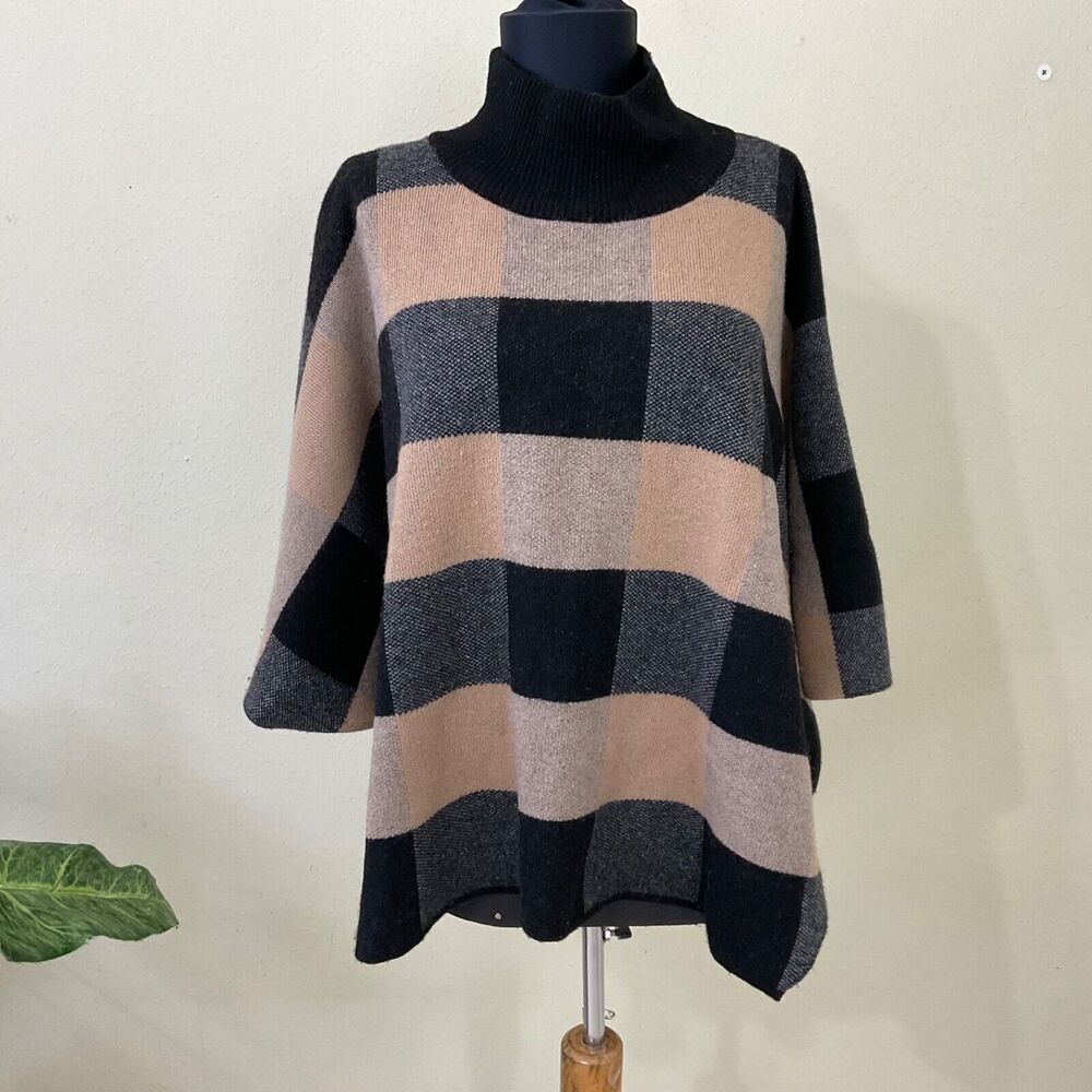 Note di Anita Italian Cashmere Sweater women’s one size Poncho Wool Blend